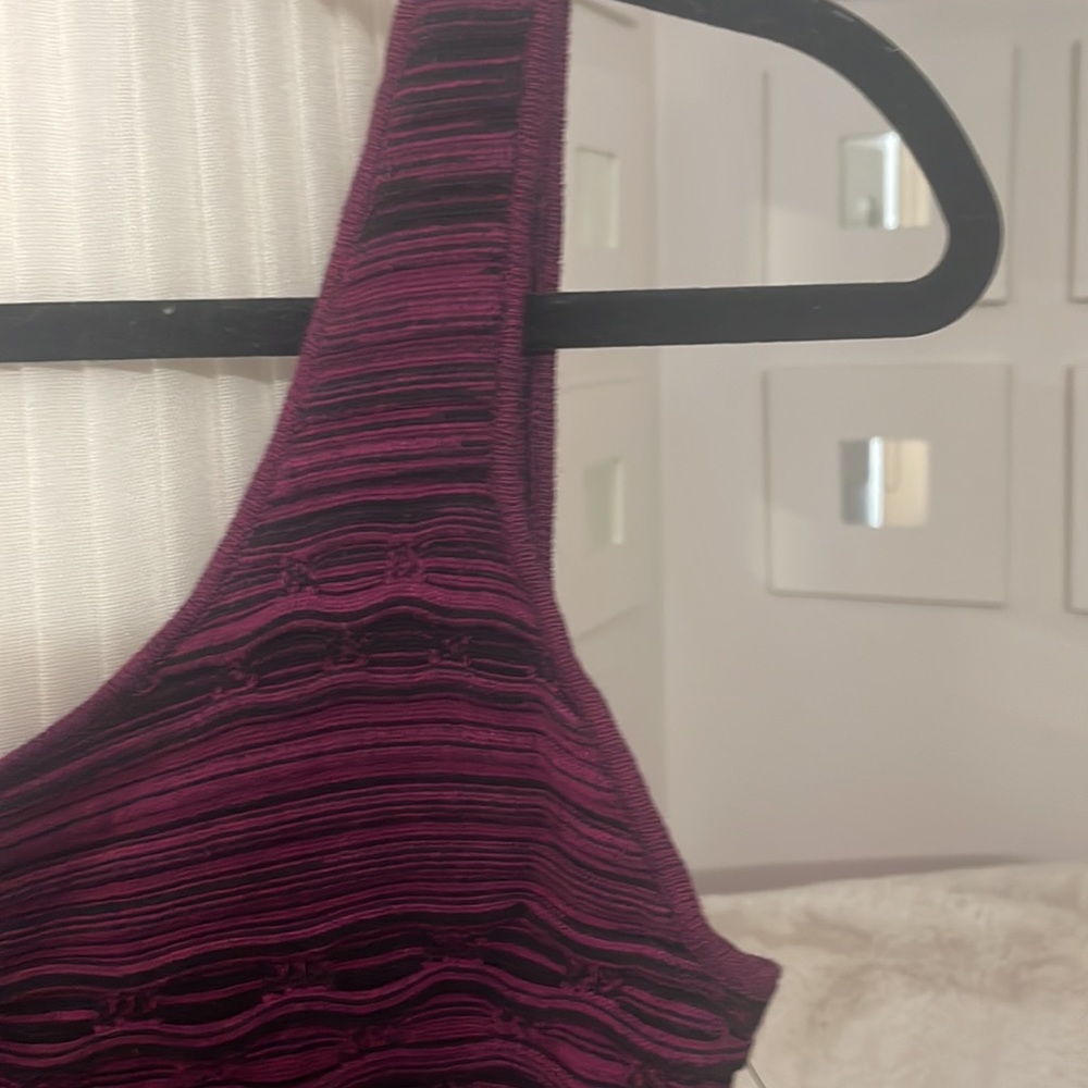 Jessica Simpson Sportswear Marled Purple/Magenta Pink Knit Fit and Flare Dress - Picture 5 of 17
